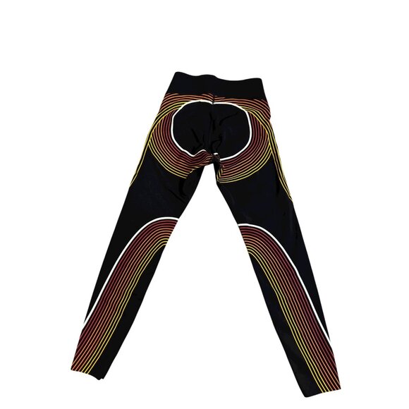 FANKA Compression Lift n’ Curve Leggings Black Multicolor Stripe – Women’s Sz M - Picture 2 of 7